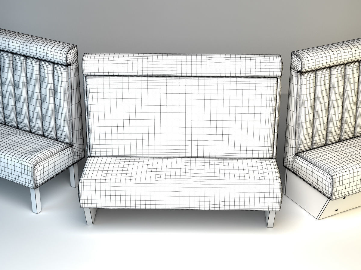 Retro Diner Booth 3D model_7