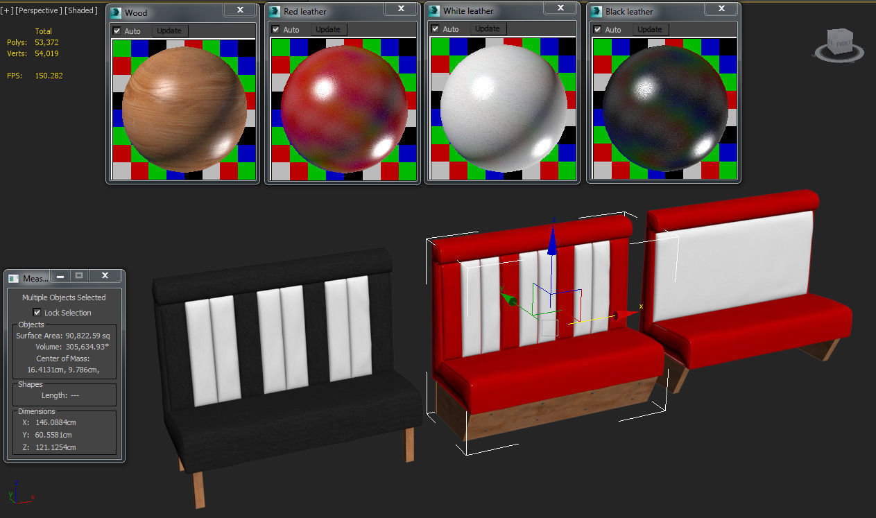 Retro Diner Booth 3D model_8
