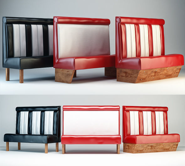 Retro Diner Booth 3D model_1