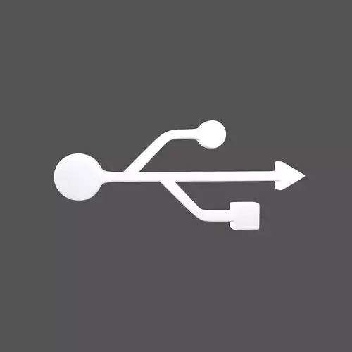USB Symbol v2 002 Low-poly 3D model