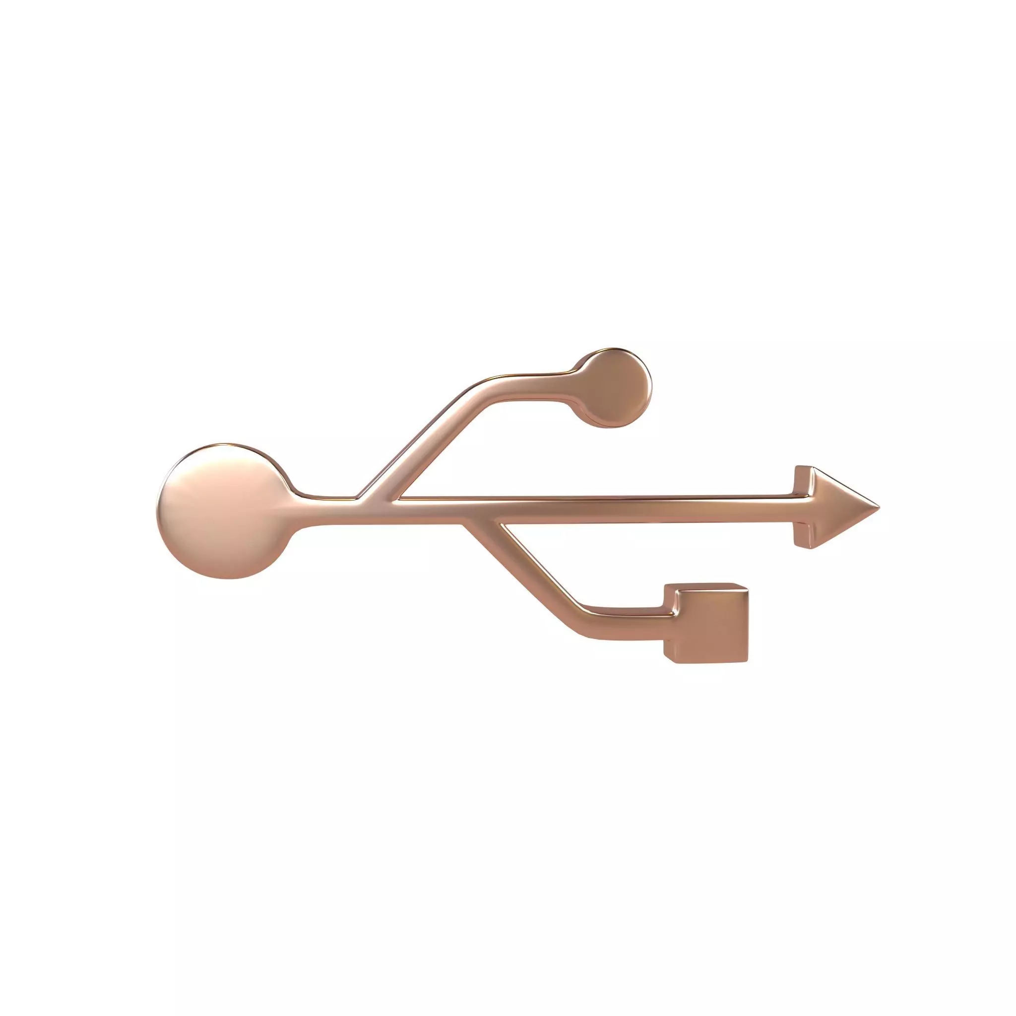 USB Symbol v2 005 Low-poly 3D model_0
