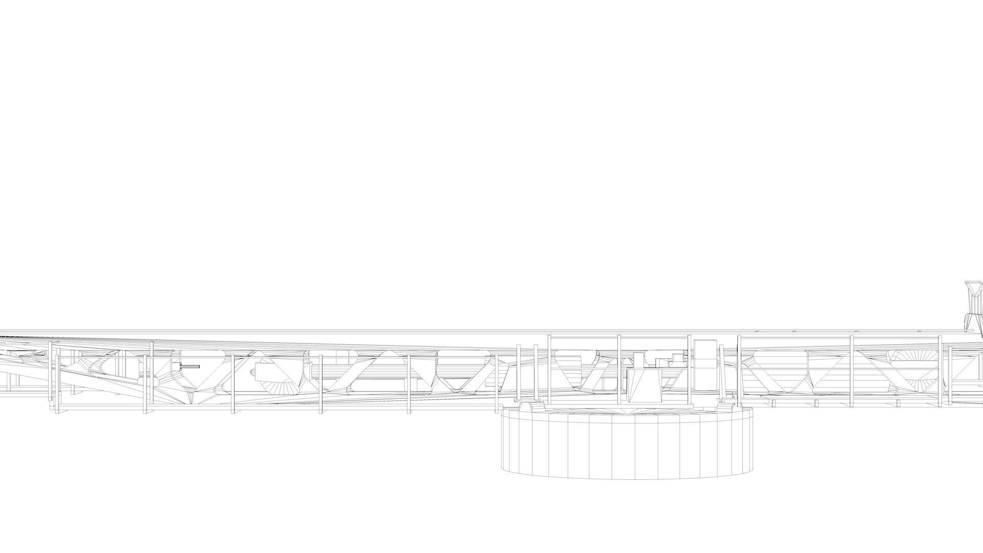 Plane Launch Pad - World War 2 Battleship 3D model_7