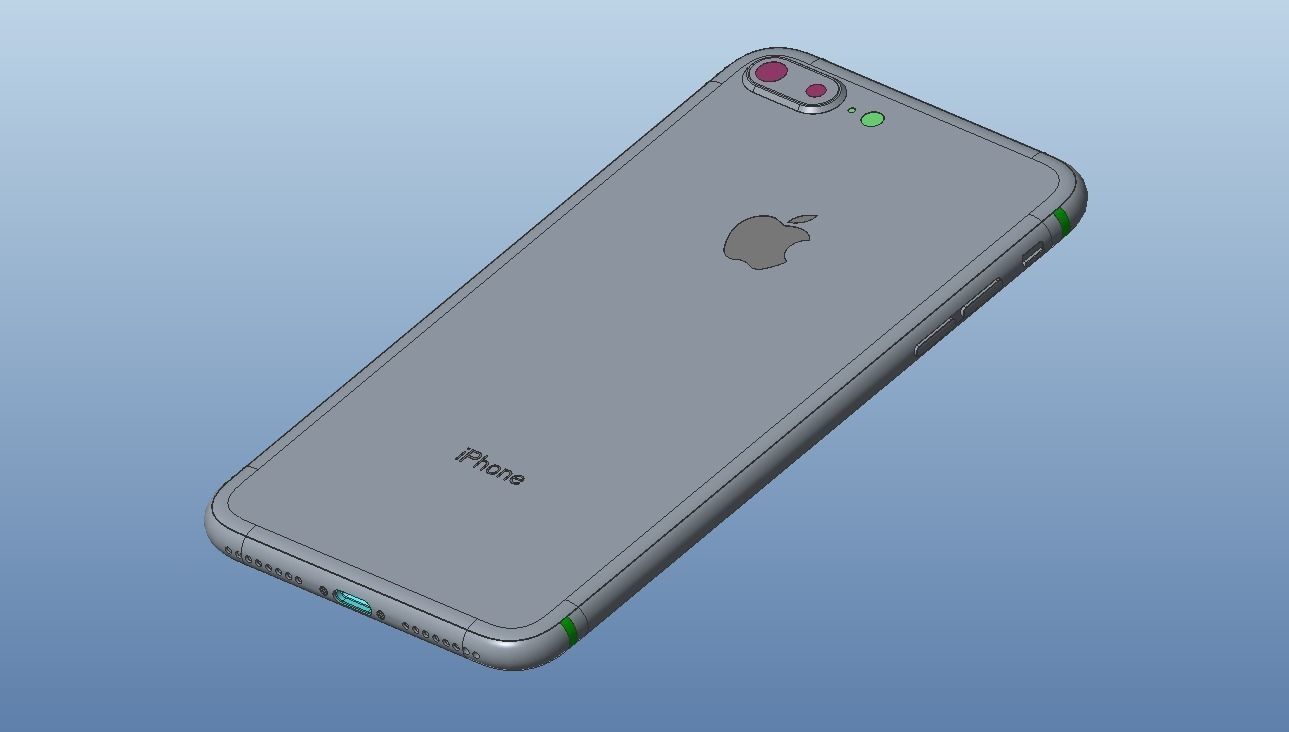 iPhone 8 Plus - original dimensions 3D model_1
