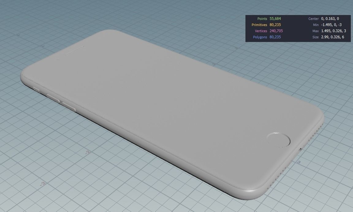 iPhone 8 Plus - original dimensions 3D model_5