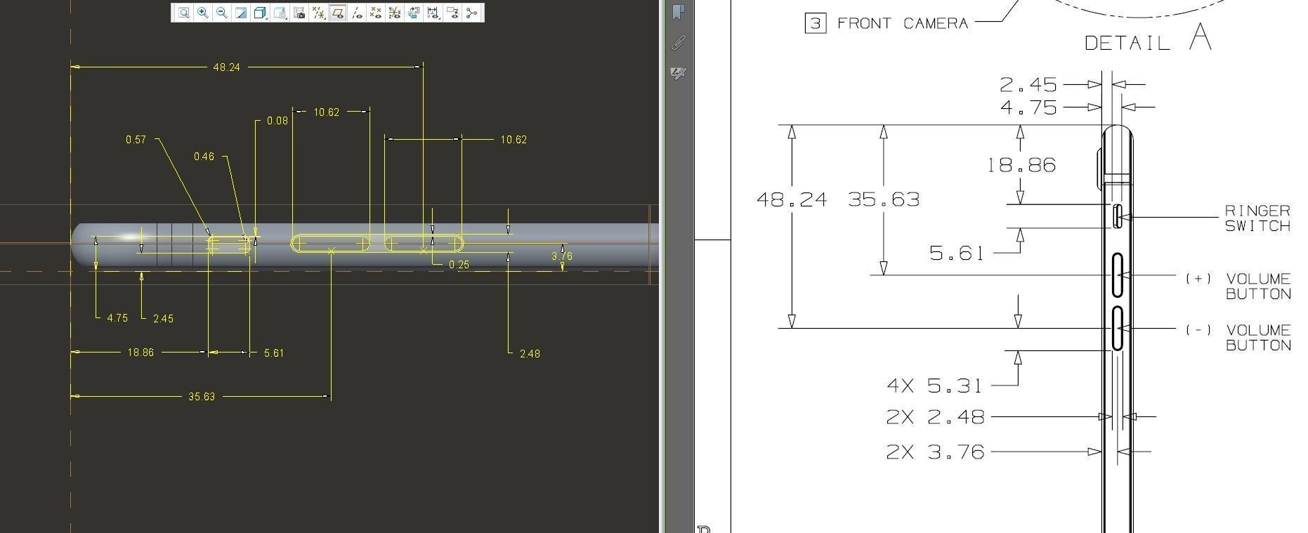 iPhone 8 Plus - original dimensions 3D model_3