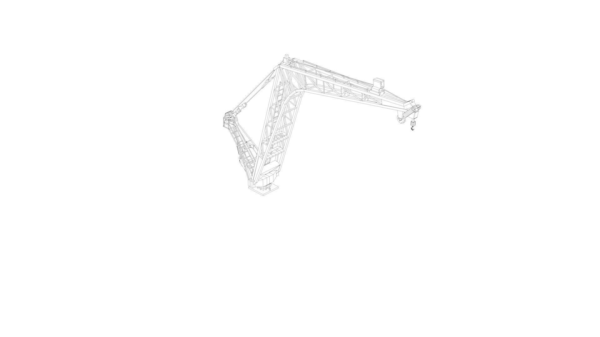 Naval Crane - World War 2 Battleship 3D model_9