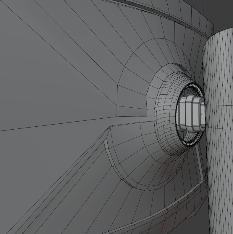Curved monitor Low-poly 3D model_14