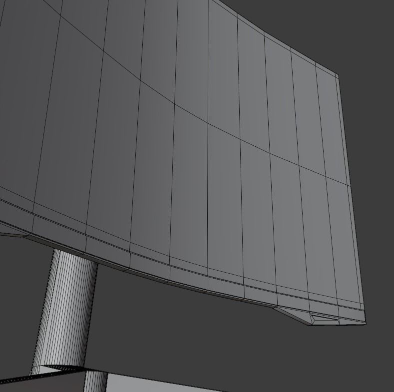 Curved monitor Low-poly 3D model_13