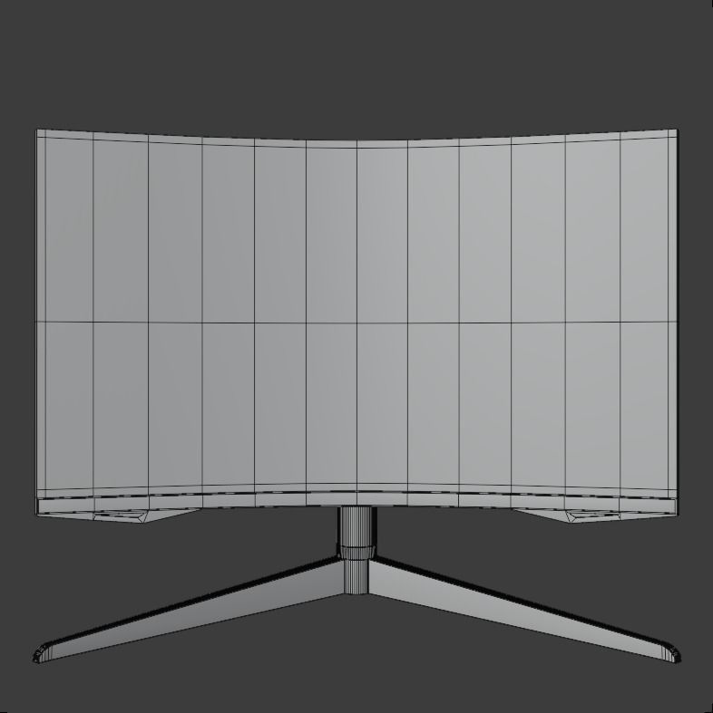 Curved monitor Low-poly 3D model_11