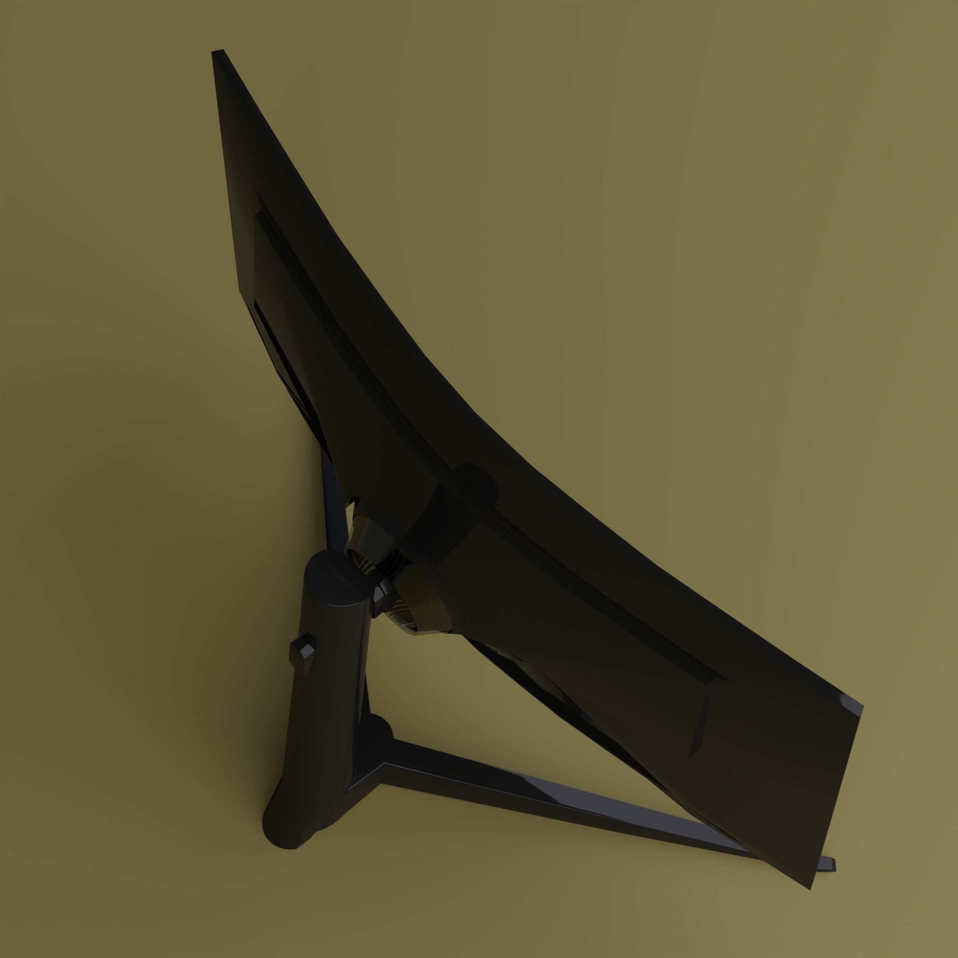 Curved monitor Low-poly 3D model_8
