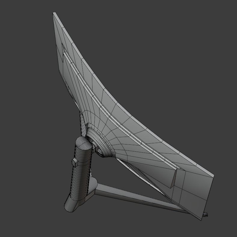 Curved monitor Low-poly 3D model_18