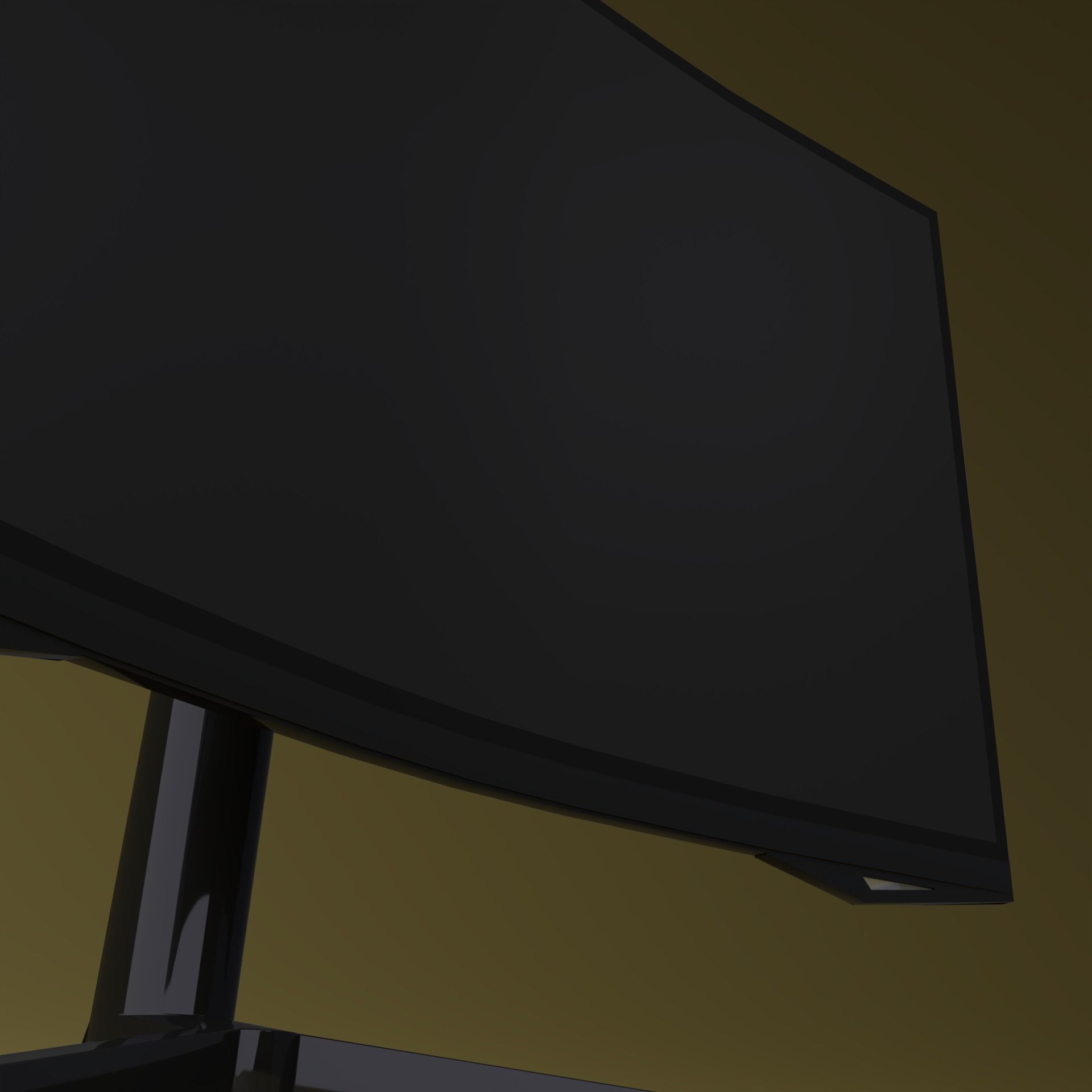 Curved monitor Low-poly 3D model_3
