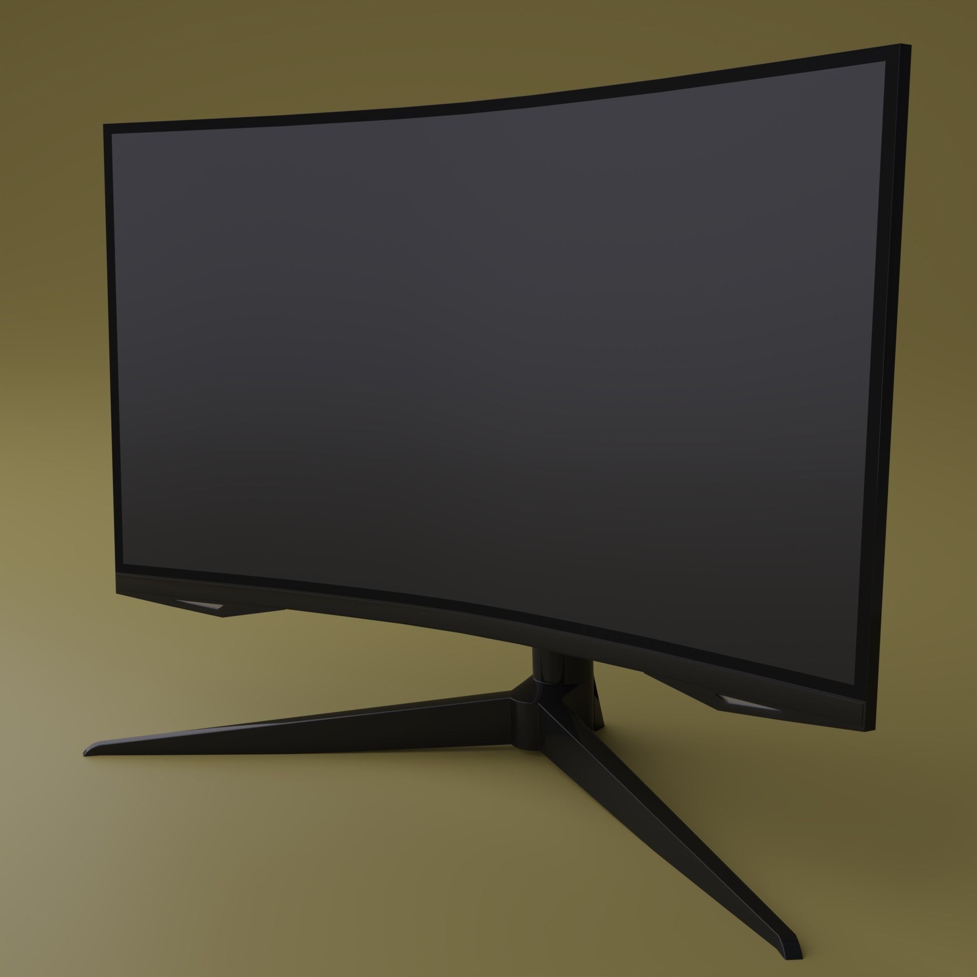 Curved monitor Low-poly 3D model_5