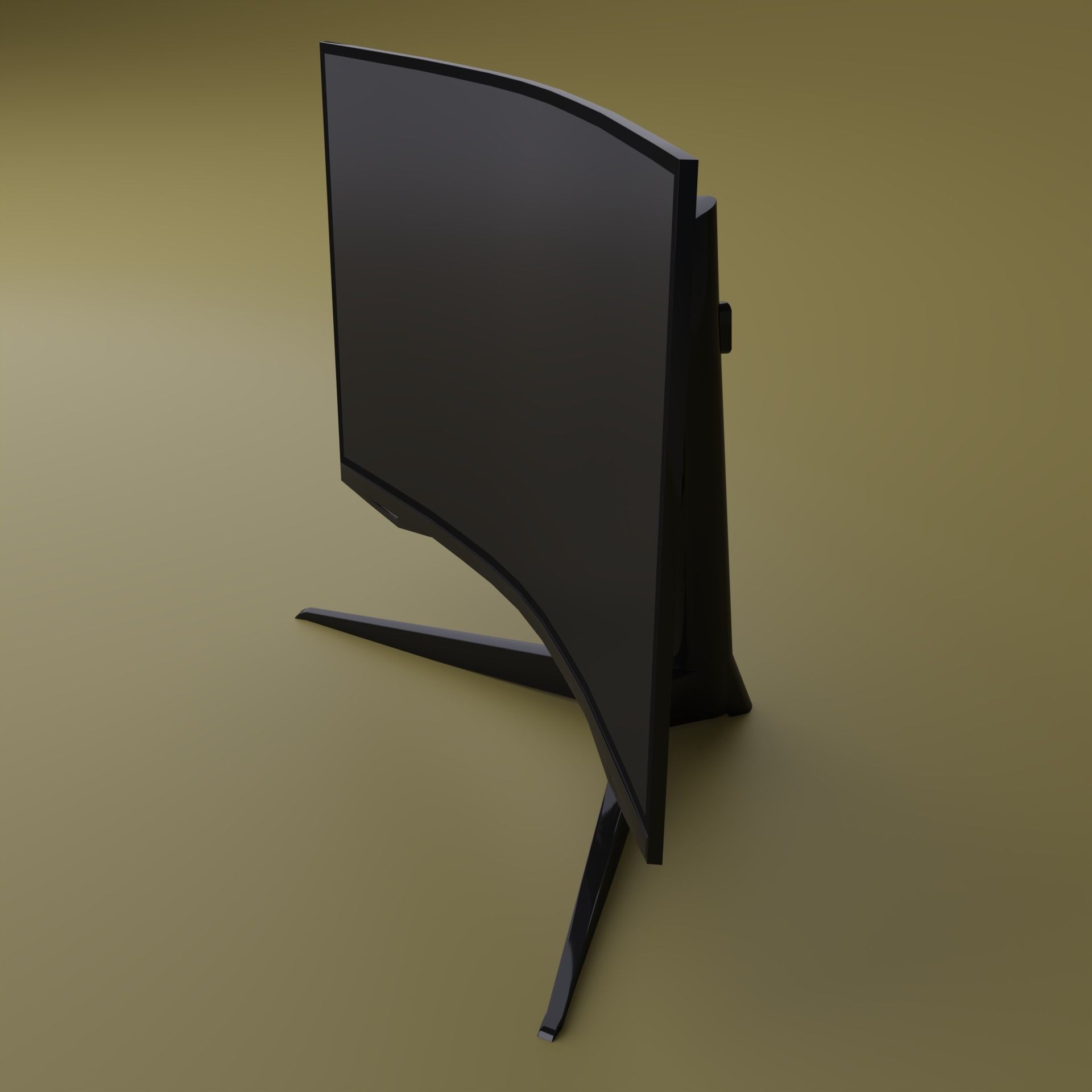 Curved monitor Low-poly 3D model_6