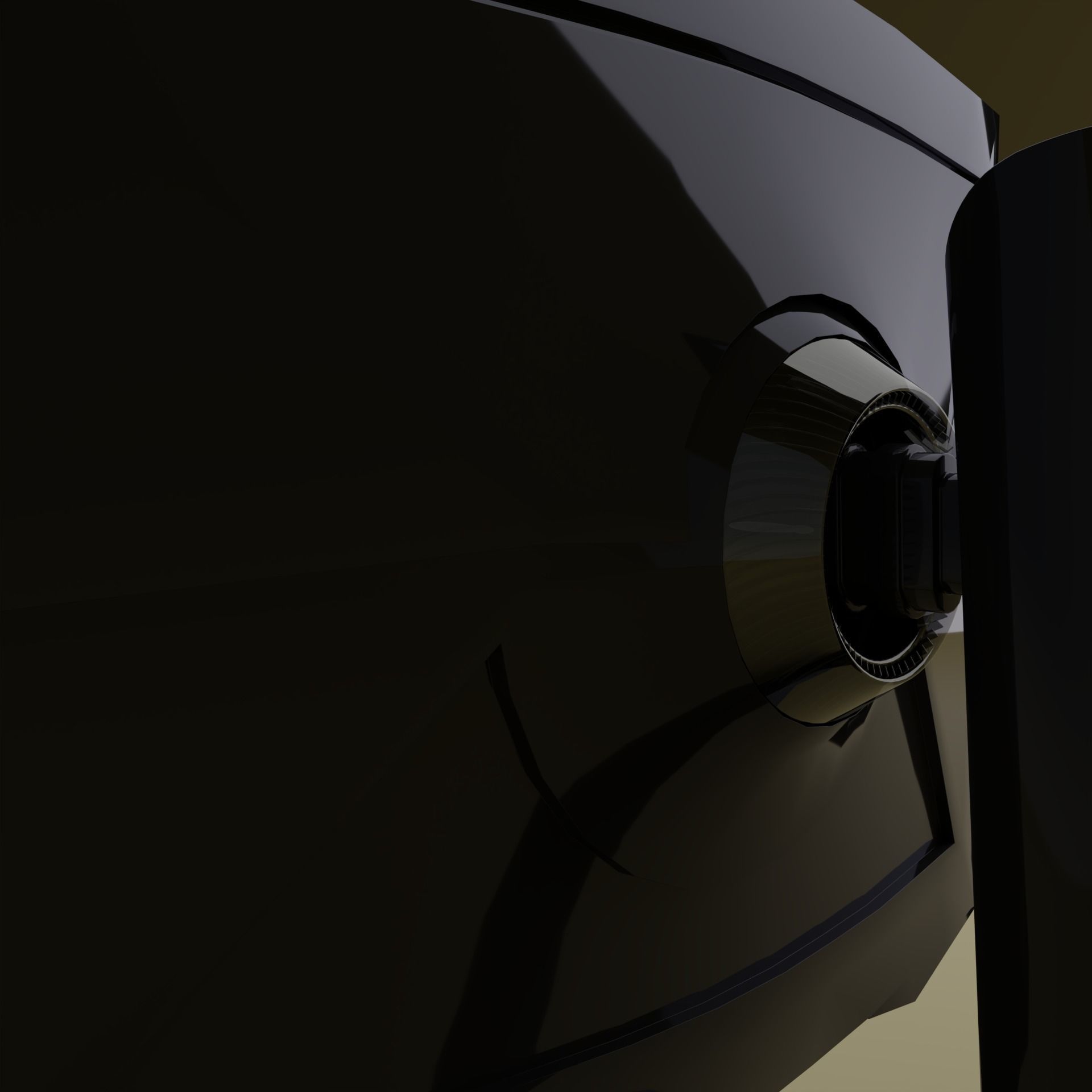 Curved monitor Low-poly 3D model_4