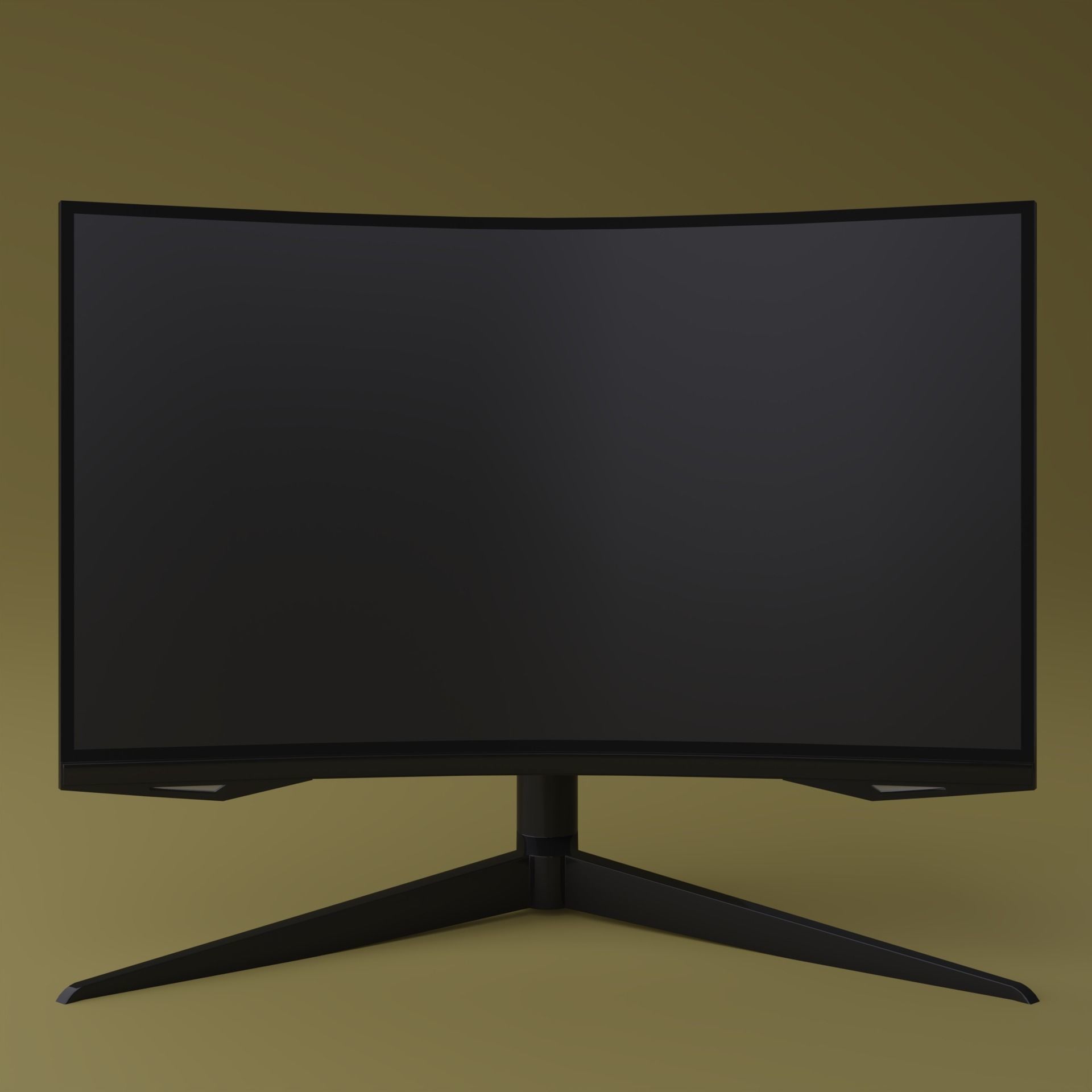 Curved monitor Low-poly 3D model_1