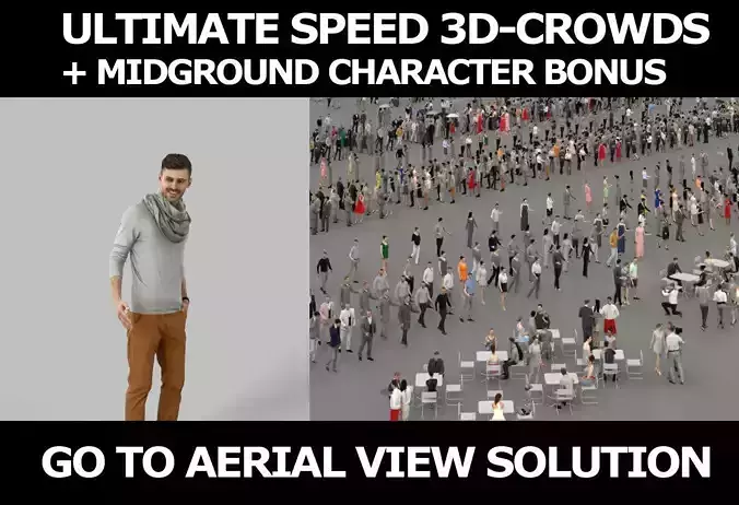 3d people and Posture A midground Smart Casual Man 3D Model Collection