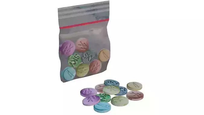 Simple Extasy Pills and Bag