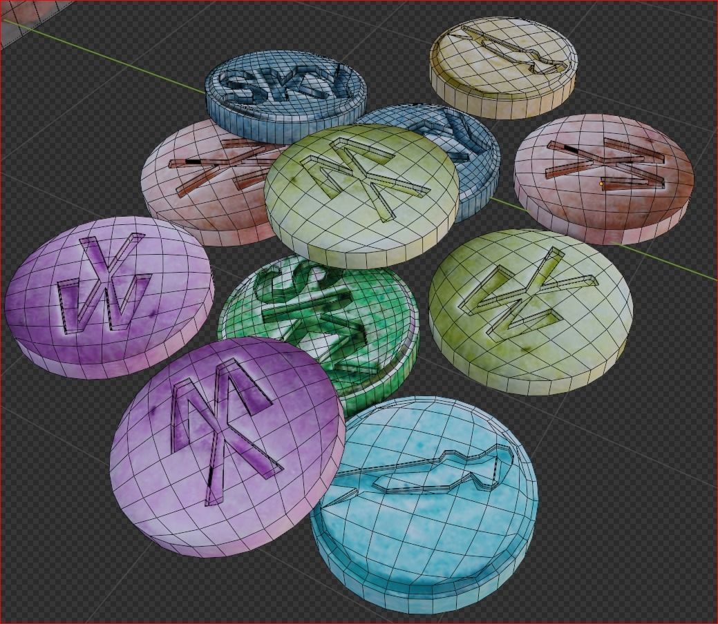 Simple Extasy Pills and Bag Low-poly 3D model_3
