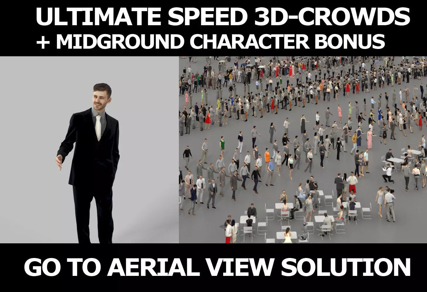 3d crowds and Posture A Midground Business Man Smiling 3D Model Collection_0