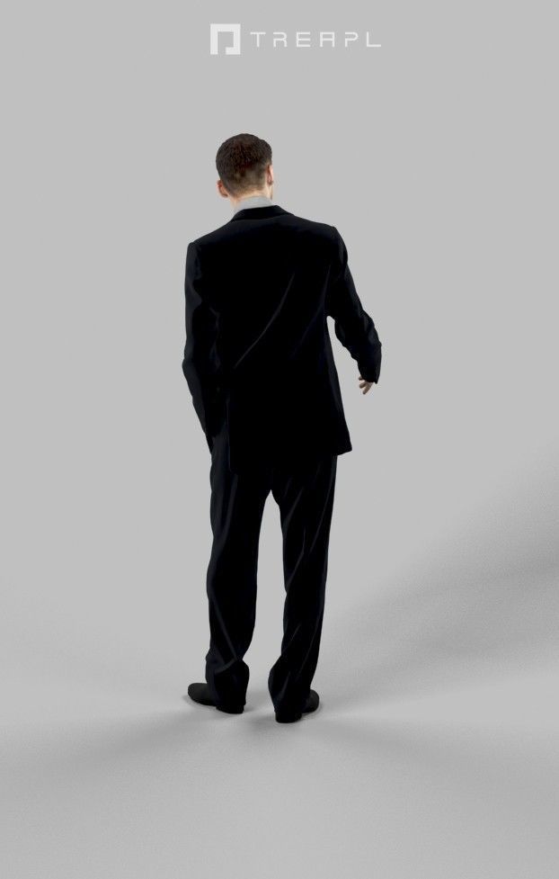 3d crowds and Posture A Midground Business Man Smiling 3D Model Collection_17