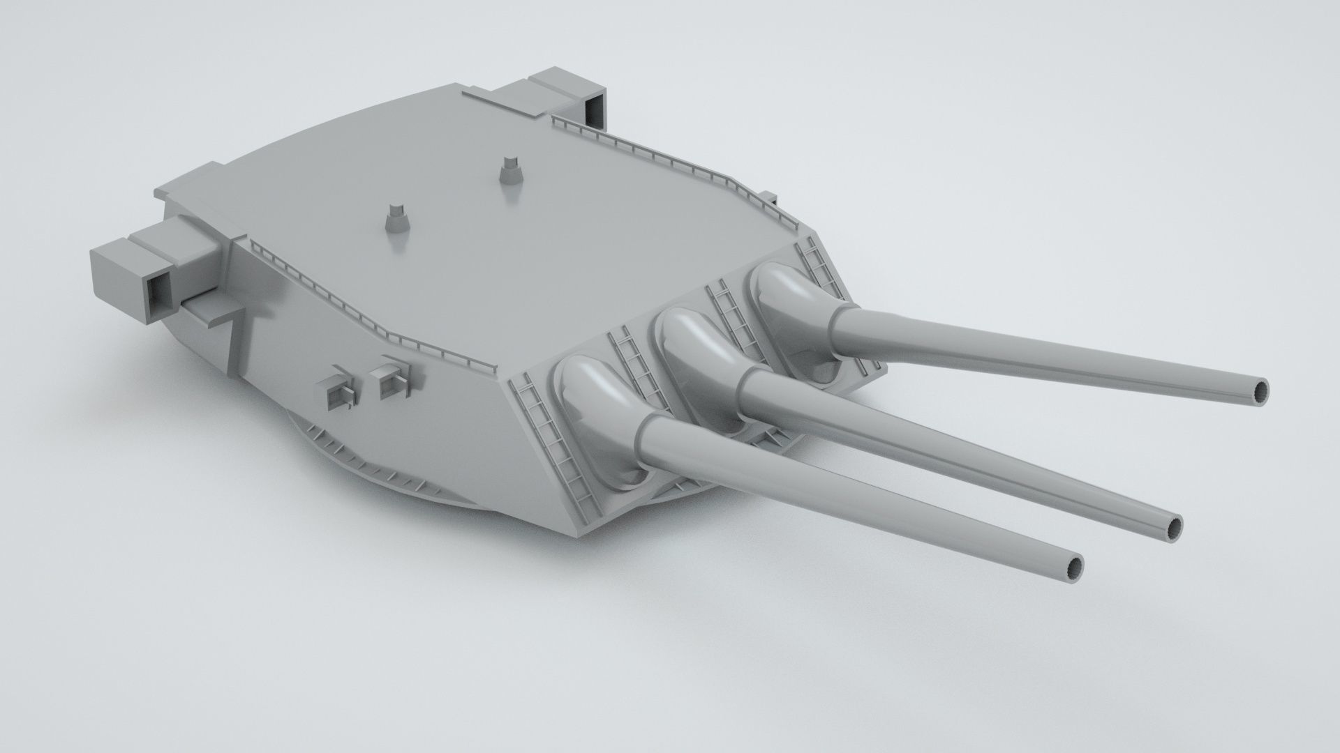 16 inch - 406mm Triple Naval Gun Mk6 3D model_1