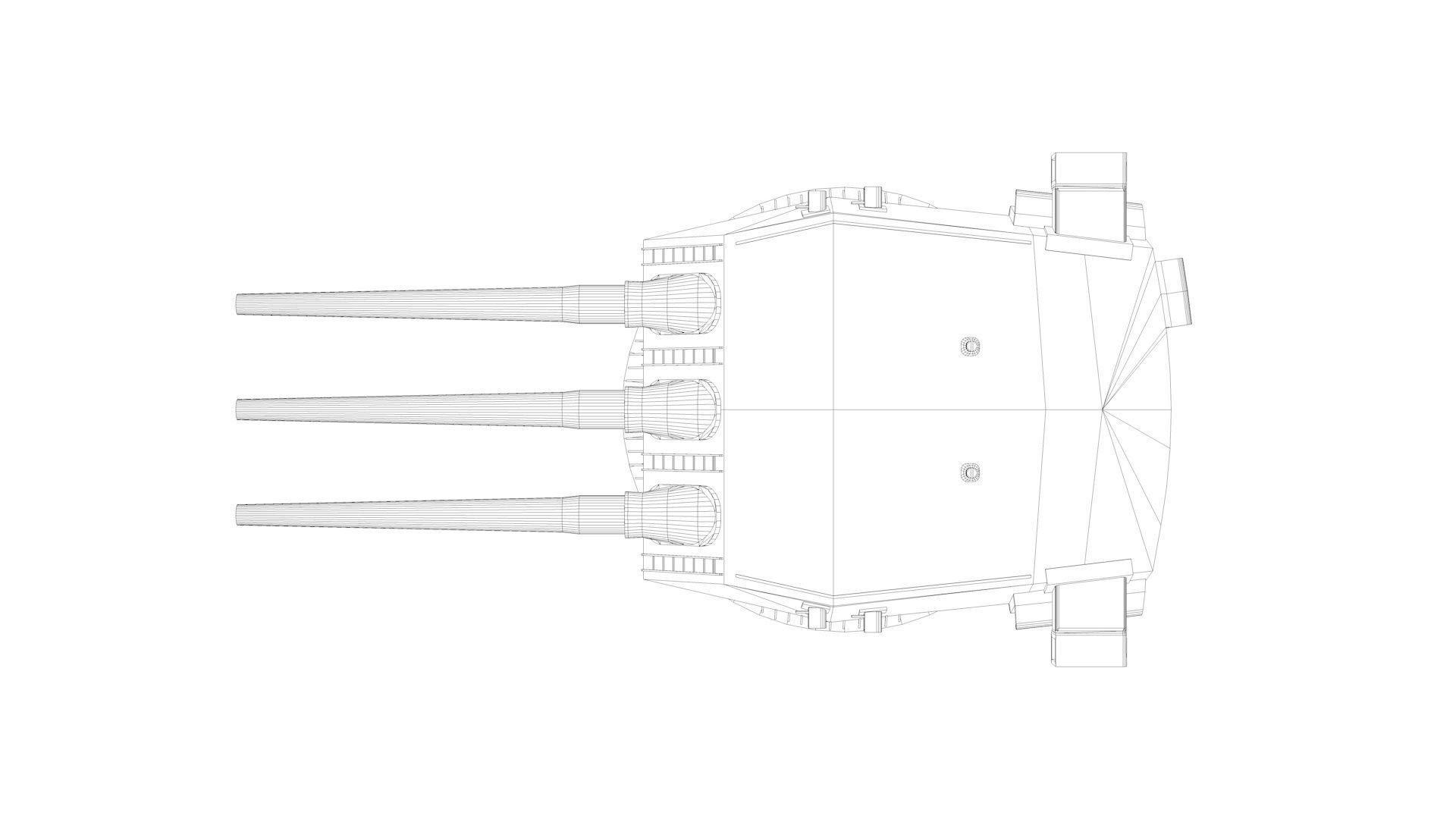 16 inch - 406mm Triple Naval Gun Mk6 3D model_13