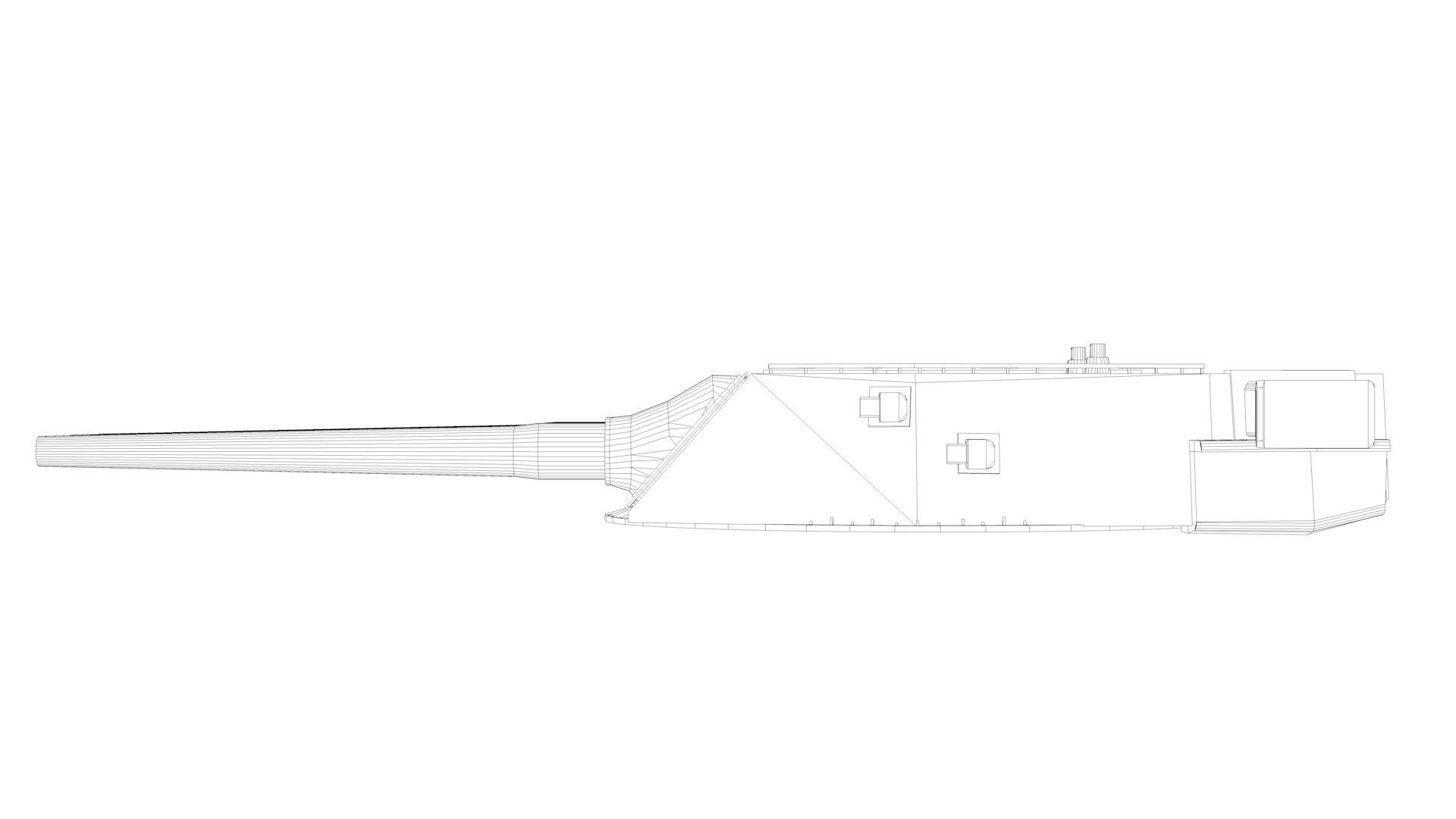 16 inch - 406mm Triple Naval Gun Mk6 3D model_11