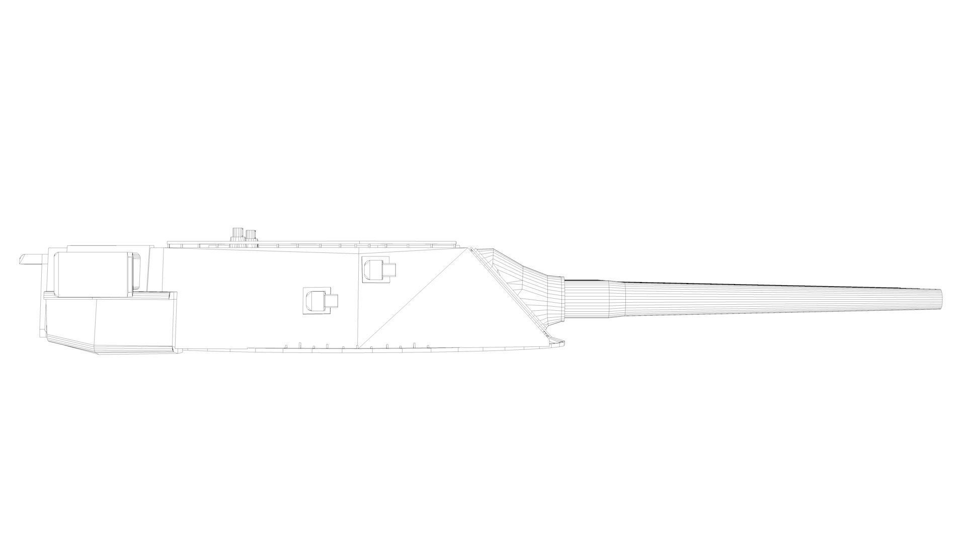 16 inch - 406mm Triple Naval Gun Mk6 3D model_12