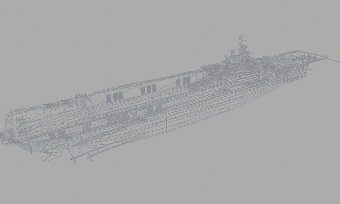  USS Ticonderoga CV-14 Aircraft Carrier Low-poly 3D model_9