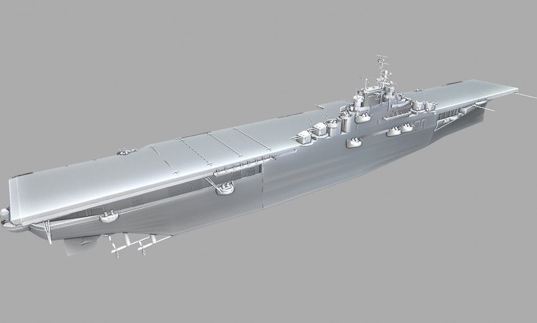  USS Ticonderoga CV-14 Aircraft Carrier Low-poly 3D model_8