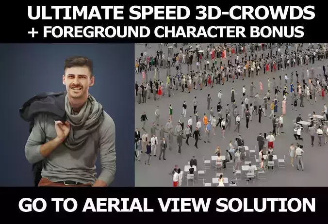 3d crowds and Posture Foreground Casual Man Sitting Hipster 3D Model Collection