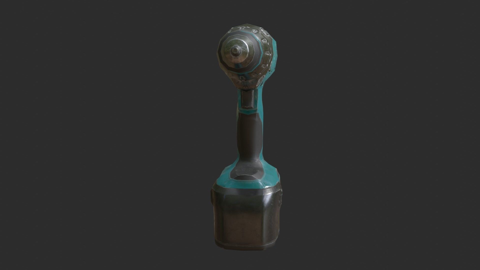 Electrical Drill Low-poly 3D model_10