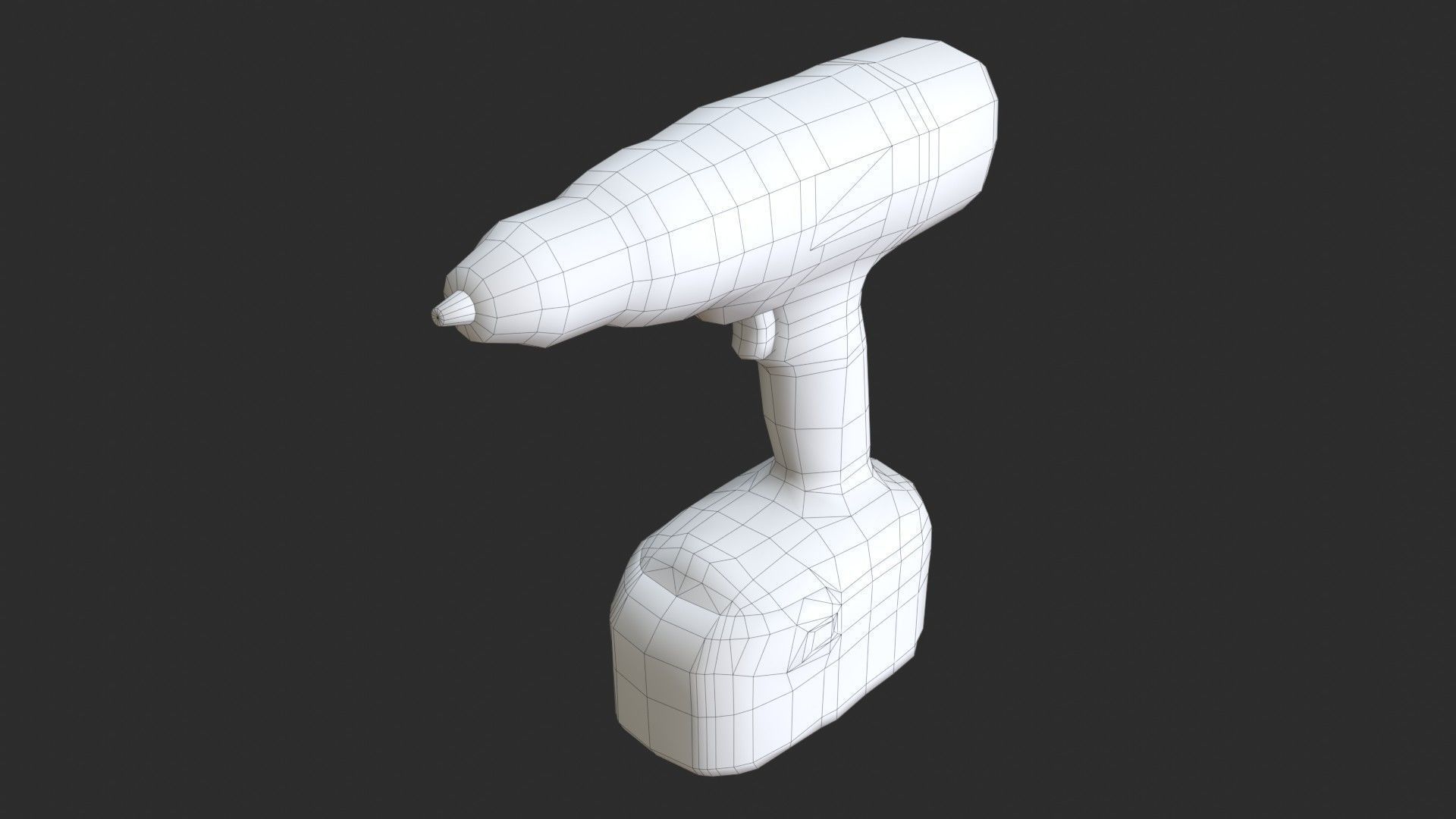 Electrical Drill Low-poly 3D model_12