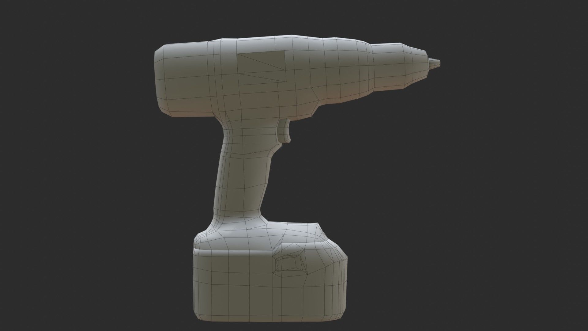 Electrical Drill Low-poly 3D model_14