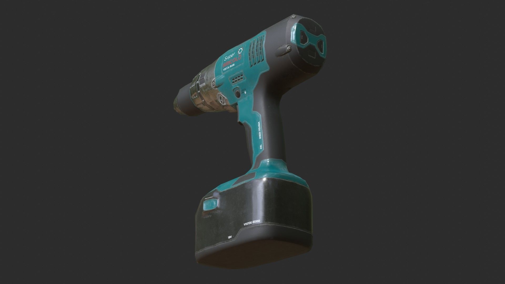 Electrical Drill Low-poly 3D model_7