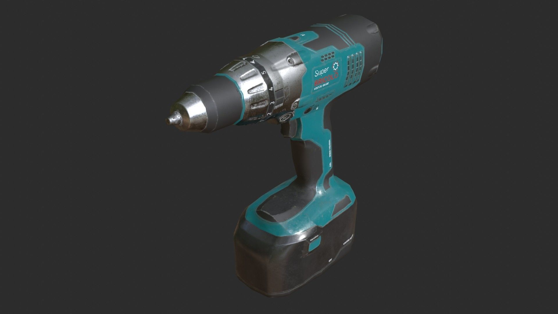 Electrical Drill Low-poly 3D model_3