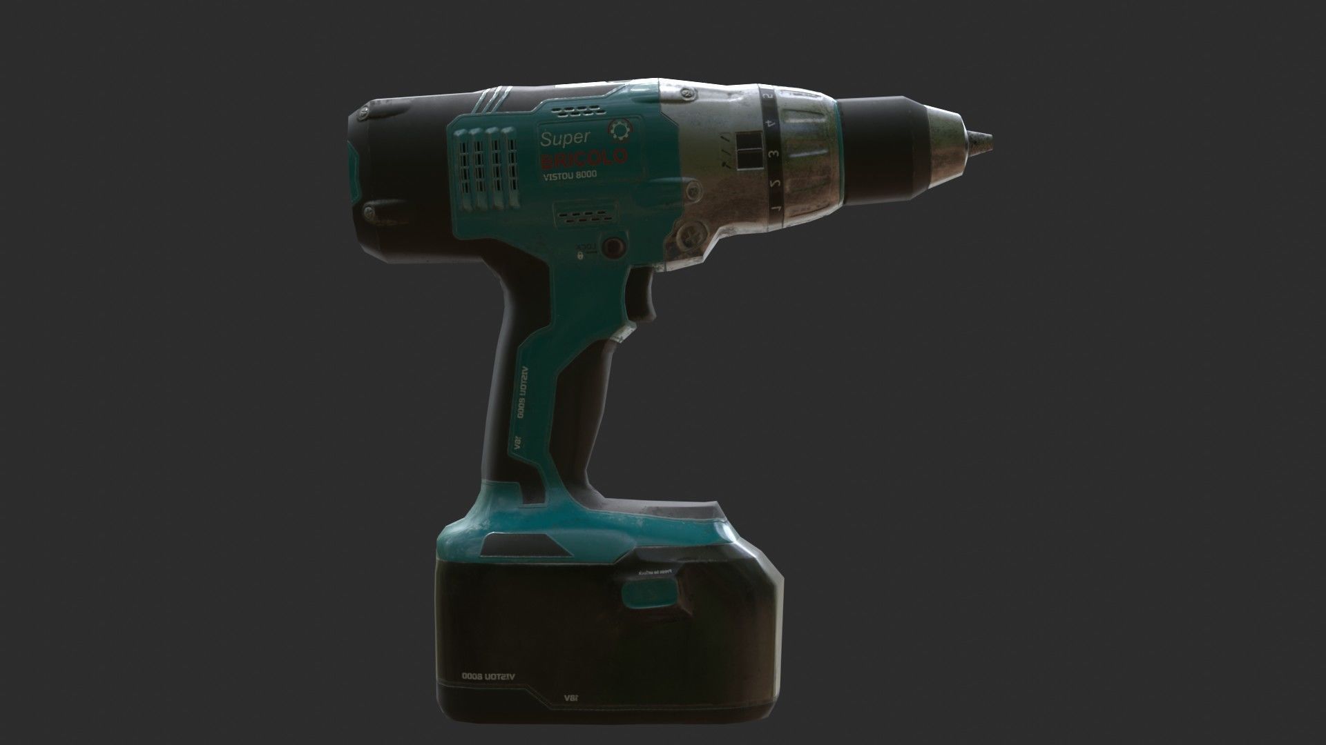 Electrical Drill Low-poly 3D model_5