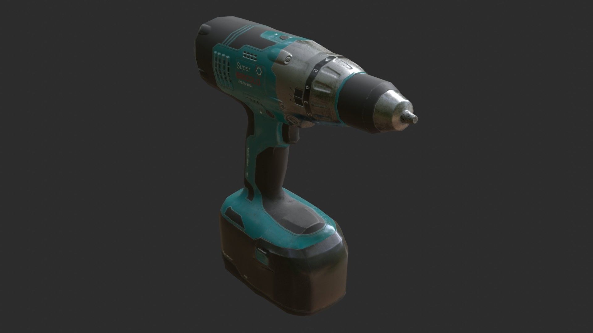 Electrical Drill Low-poly 3D model_4