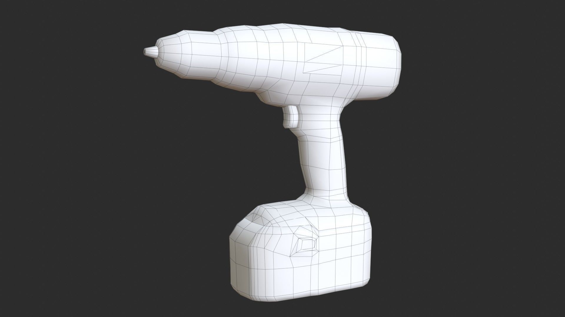 Electrical Drill Low-poly 3D model_11