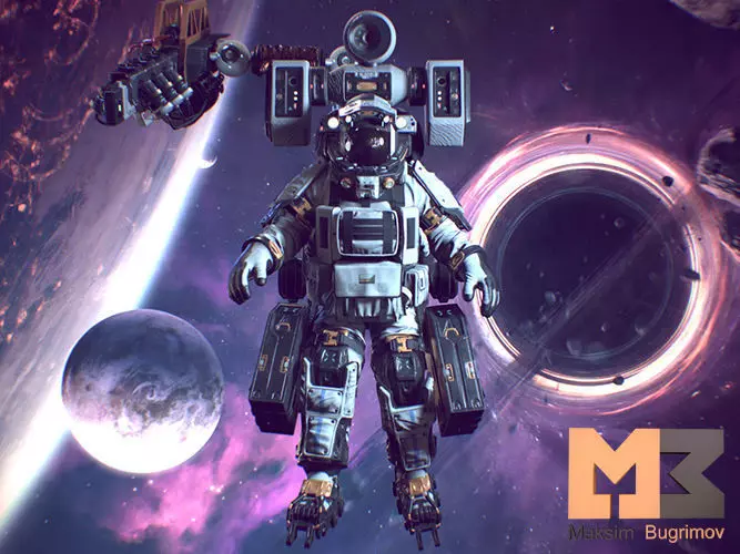 Astronaut Soldier Low-poly 3D model_0