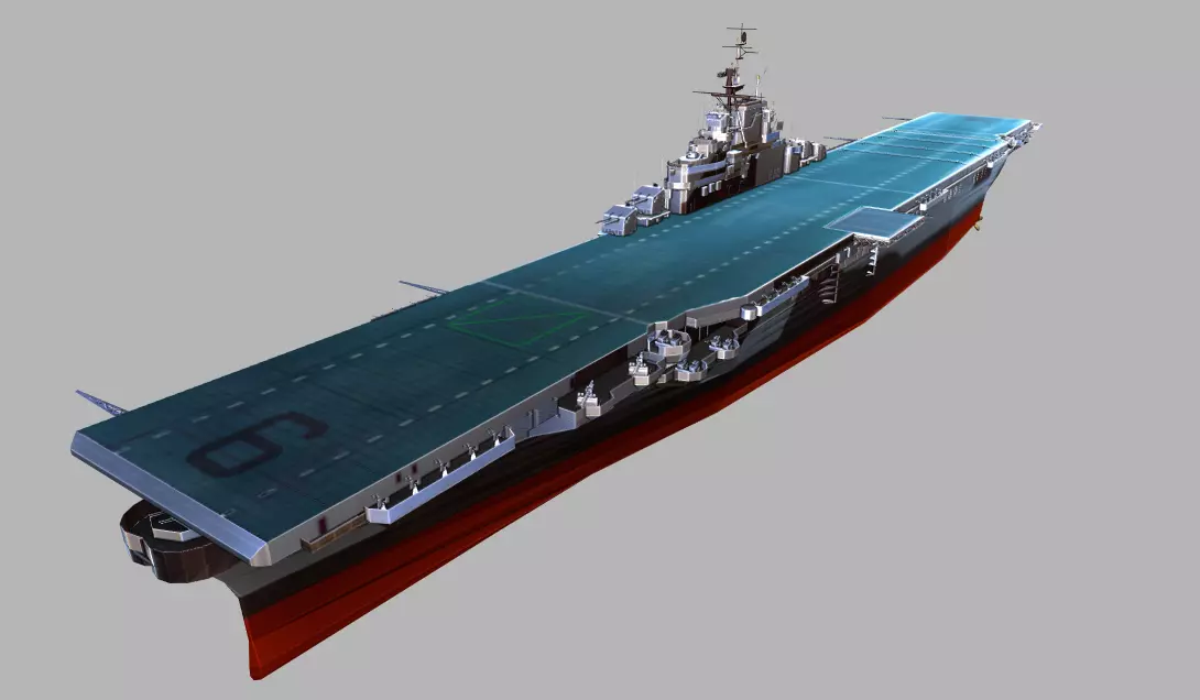 USS Enterprise CV-6 Aircraft Carrier Low-poly 3D model