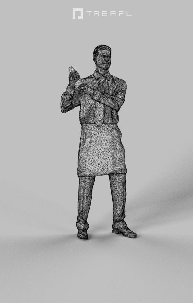 3d people crowds and Romance midground waiter barman shaker 3D Model Collection_18