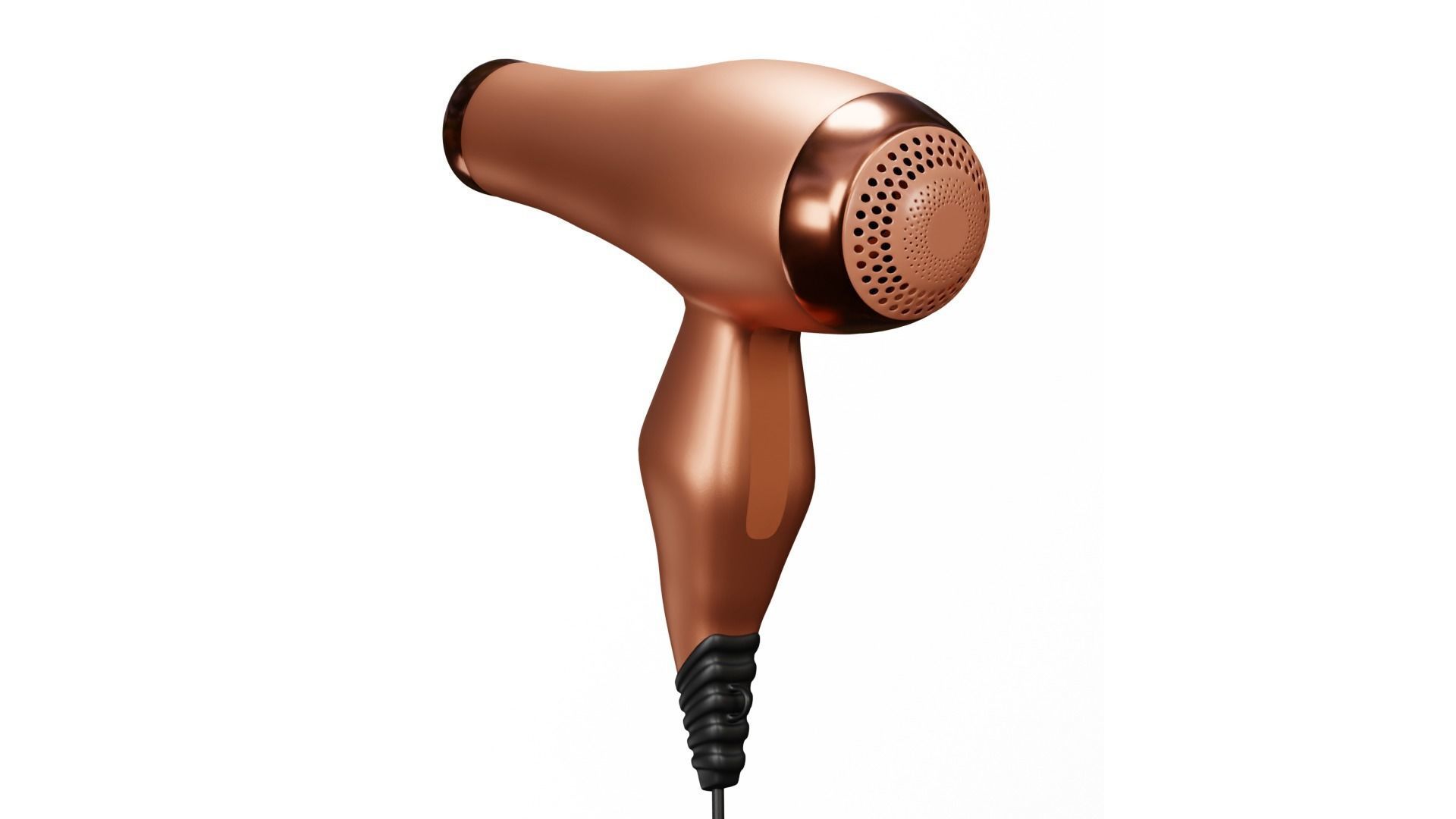 Hair dryer with internal parts and combs 3D model_8