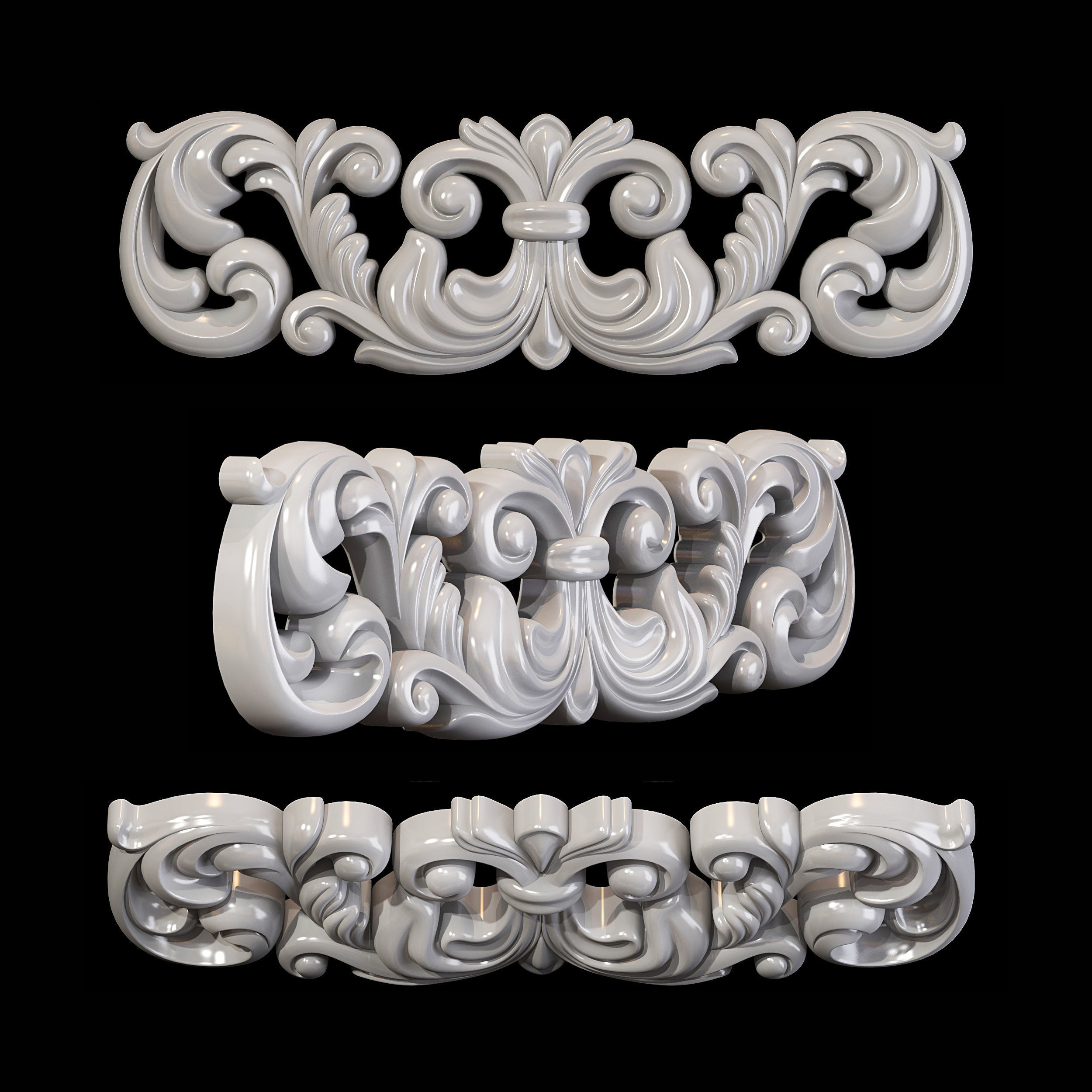 Classic carved 094 3D model_4