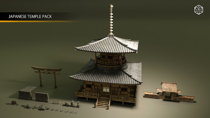 Japanese Temple Pack  3D model 2