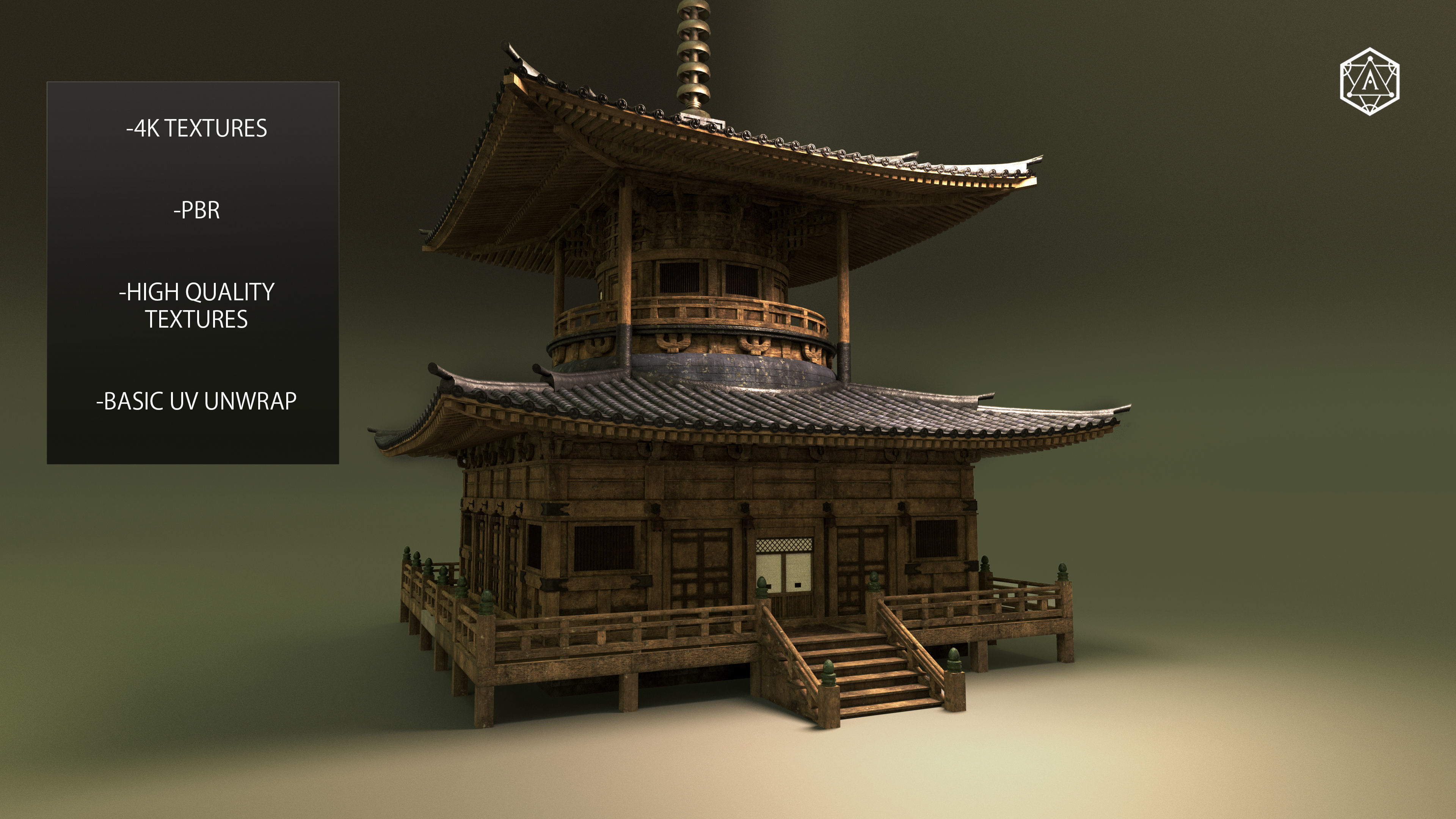 Japanese Temple Pack 3D model_2