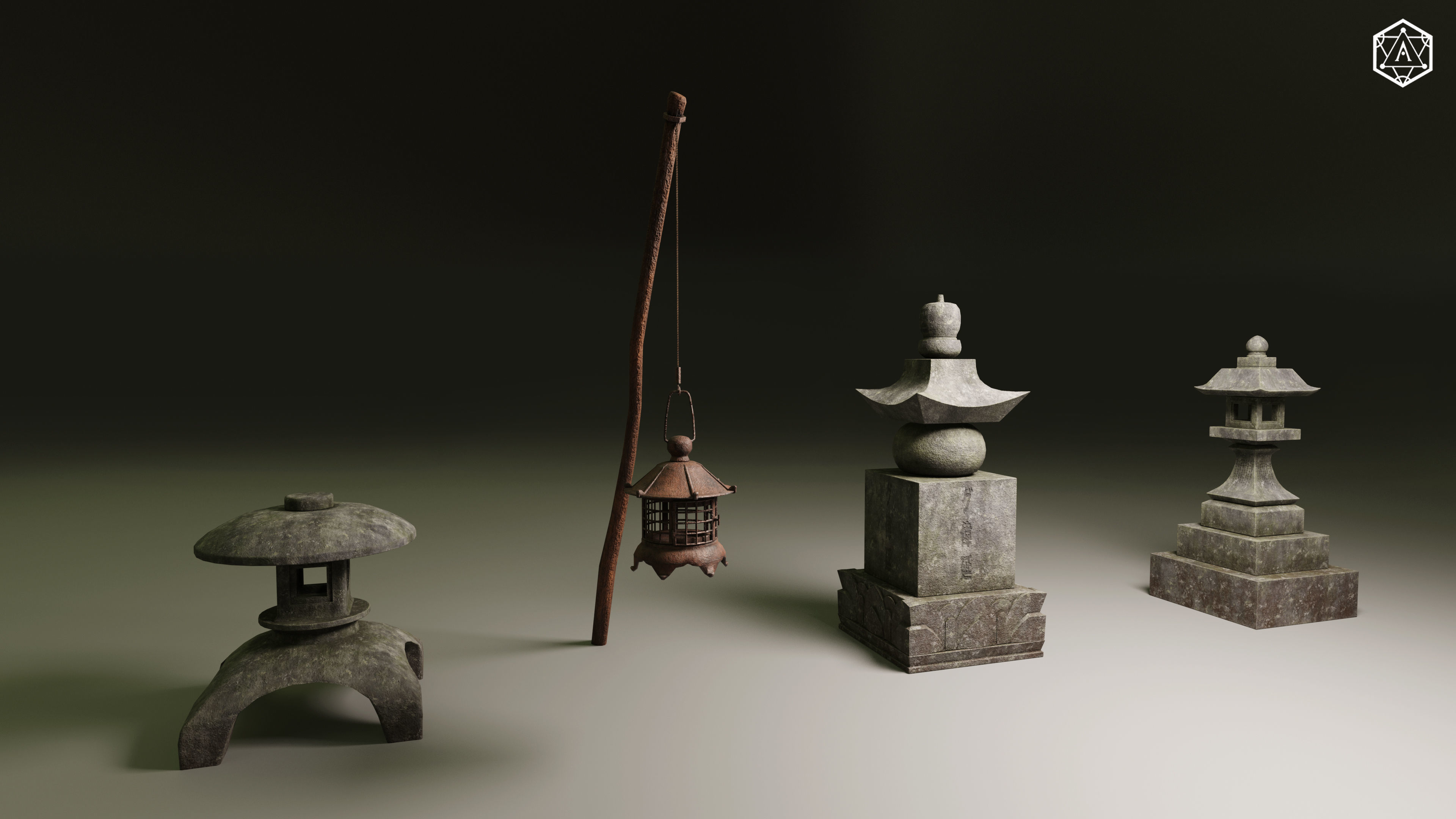 Japanese Temple Pack 3D model_5