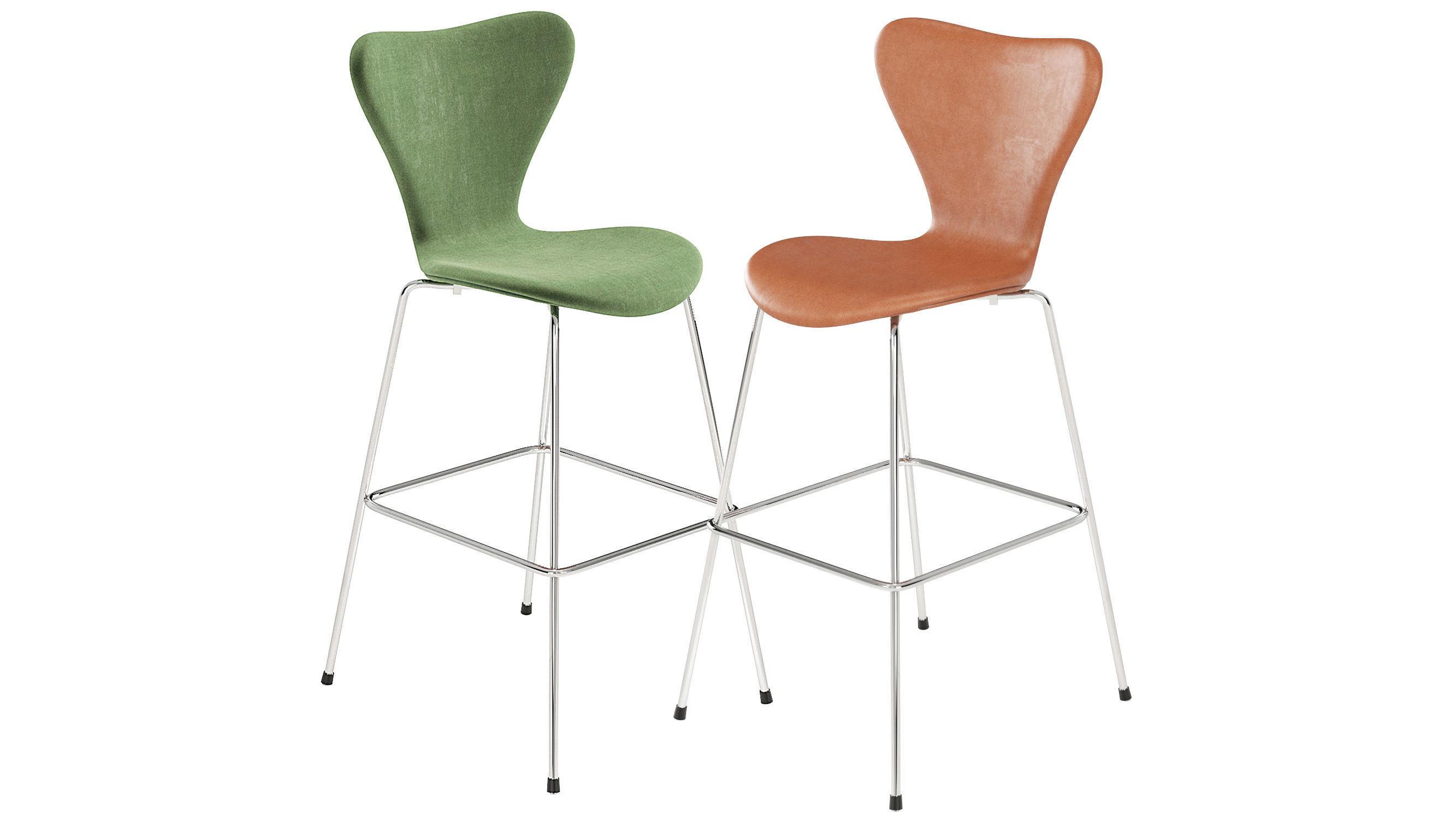 Arne Jacobsen Series 7 Barstool Fritz Hansen 3D model_3