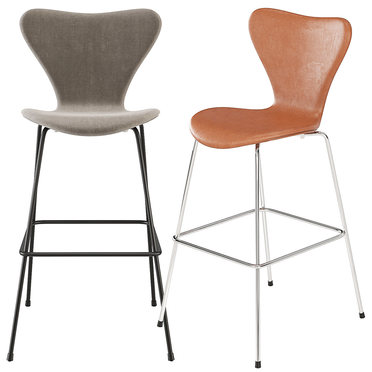 Arne Jacobsen Series 7 Barstool Fritz Hansen 3D model_11
